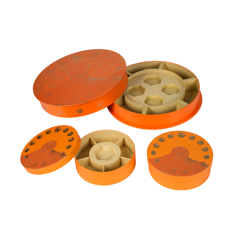 Boîte à chocolat ronde à couvercle amovible rigide (ciel et terre)