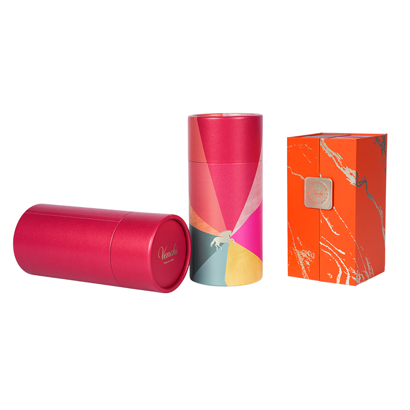 Boîte à chocolat ronde à couvercle amovible rigide (ciel et terre)