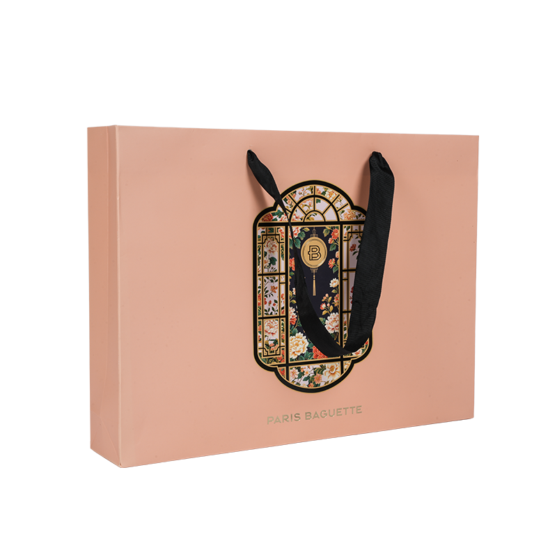 Sac de transport pour gâteau en carton kraft/blanc à poignée résistante à l'eau