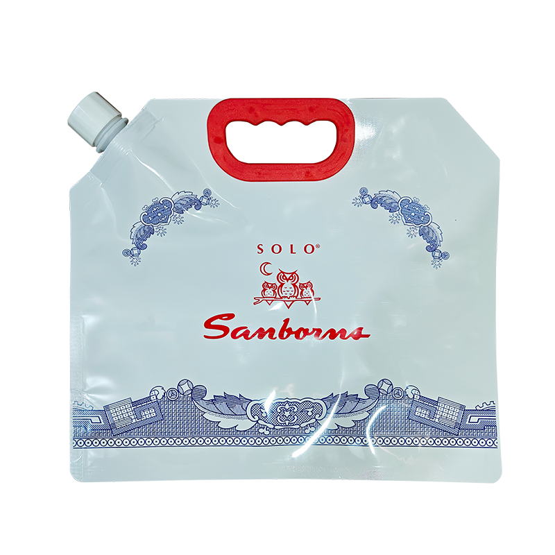 Pochette supérieure Solo Swirl — sac debout blanc translucide