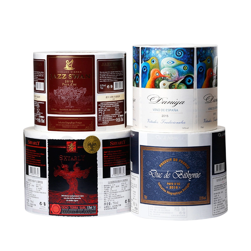 Étiquette de bouteille de vin gaufrée en feuille mate