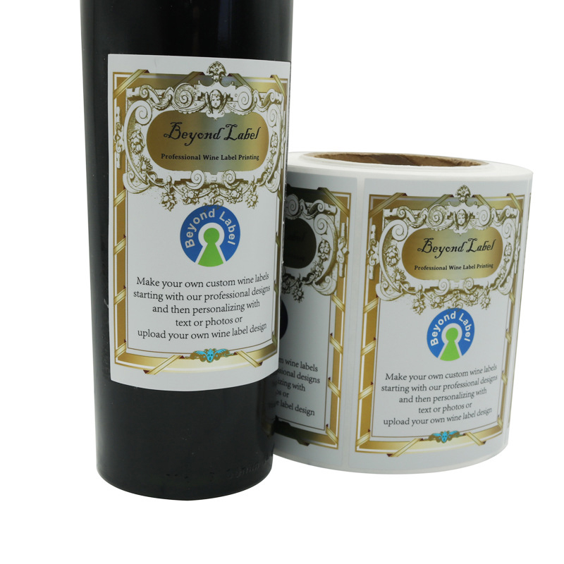 Étiquette de bouteille de vin gaufrée en feuille mate