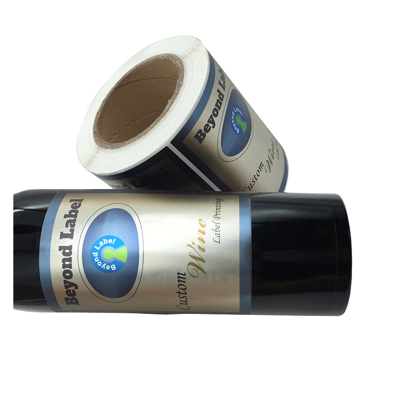 Étiquette de bouteille de vin gaufrée en feuille mate