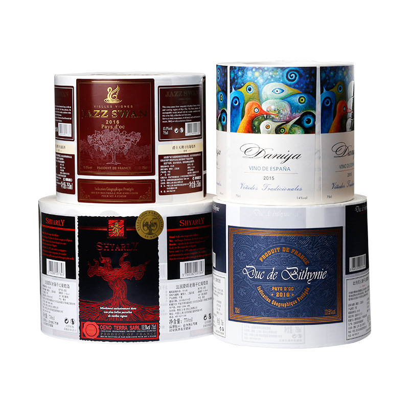 Étiquette de bouteille de vin gaufrée en feuille mate