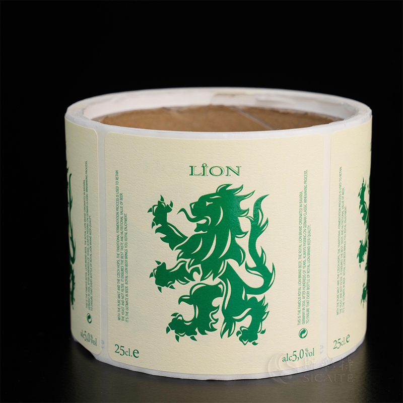 Étiquette de bouteille de vin gaufrée en feuille mate