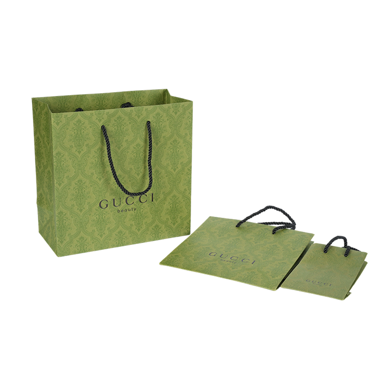 Sac en papier en carton blanc à poignée horizontale épaissie pour l'emballage des soins de la peau