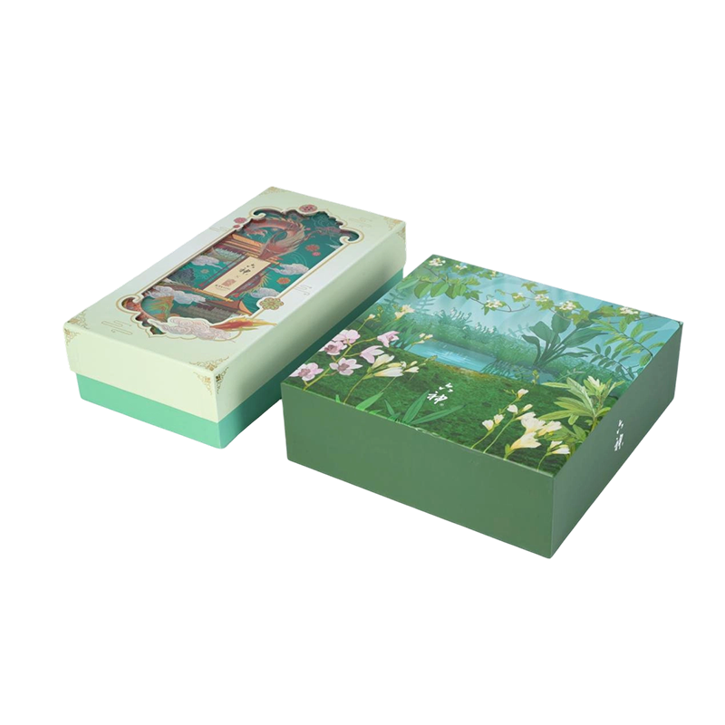 Coffret cadeau avec couvercle et base néo-chinois découpés à chaud