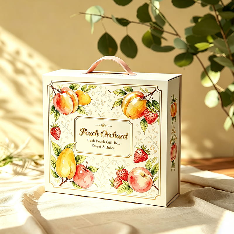 Boîte-cadeau de fruits frais intégrée à rabat pliable sans colle Boîte-cadeau de fruits frais intégrée à rabat pliable sans colle