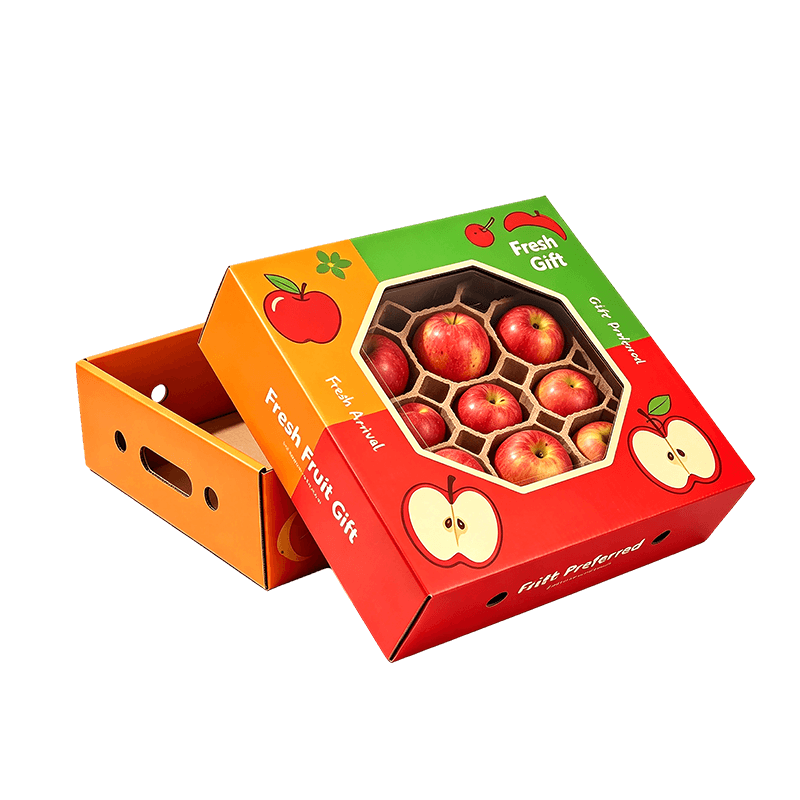 Boîte-cadeau de fruits portable avec fenêtre et conception en nid d'abeille pliable